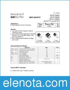 International Rectifier IRFB17N20D datasheet