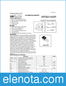 International Rectifier IRFBA1405P datasheet