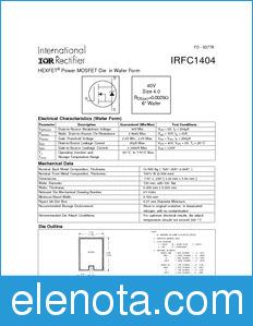 International Rectifier IRFC1404 datasheet