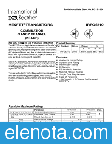 International Rectifier IRFG5210 datasheet