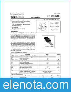 International Rectifier IRFI9634G datasheet