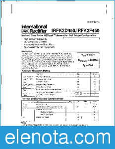 International Rectifier IRFK2D450 datasheet