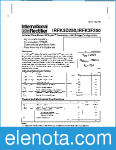 International Rectifier IRFK3D250 datasheet