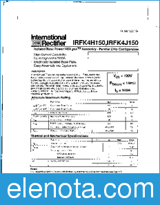 International Rectifier IRFK4H150 datasheet