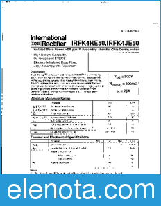 International Rectifier IRFK4HE50 datasheet