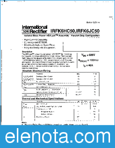 International Rectifier IRFK6HC50 datasheet