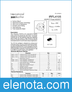International Rectifier IRFL4105 datasheet