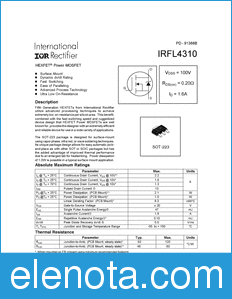 International Rectifier IRFL4310 datasheet