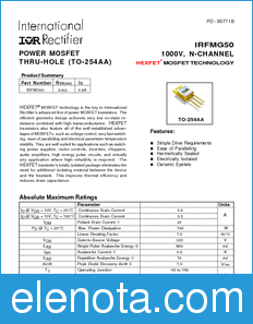 International Rectifier IRFMG50 datasheet