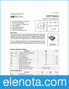 International Rectifier IRFP260N datasheet