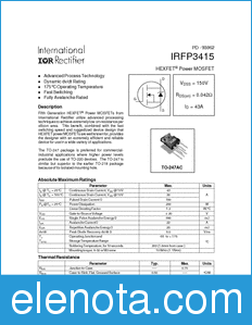International Rectifier IRFP3415 datasheet