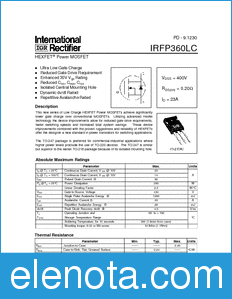 International Rectifier IRFP360LC datasheet