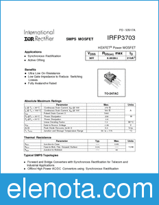 International Rectifier IRFP3703 datasheet