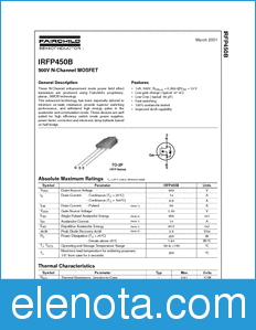 Fairchild IRFP450B datasheet