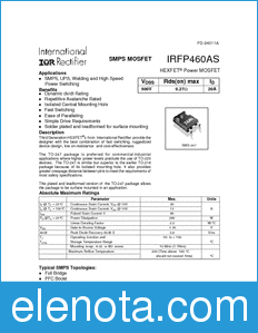 International Rectifier IRFP460AS datasheet