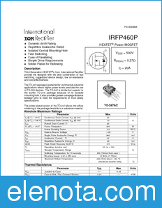 International Rectifier IRFP460P datasheet