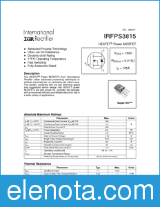 International Rectifier IRFPS3815 datasheet