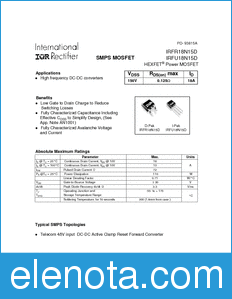 International Rectifier IRFR18N15D datasheet