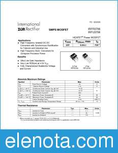 International Rectifier IRFR3706 datasheet