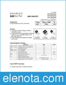 International Rectifier IRFS30N20D datasheet