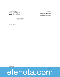 International Rectifier IRFU9024NCPBF datasheet