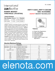International Rectifier IRFY130C datasheet