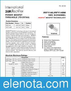 International Rectifier IRFY140 datasheet