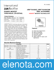 International Rectifier IRFY440C datasheet