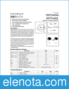 International Rectifier IRFZ44NL datasheet