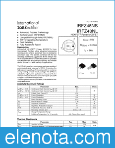 International Rectifier IRFZ48NS datasheet