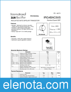 International Rectifier IRG4BAC50S datasheet