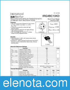 International Rectifier IRG4BC10KD datasheet