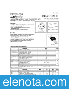 International Rectifier IRG4BC15UD datasheet