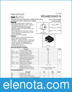 International Rectifier IRG4BC20KD-S datasheet