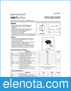 International Rectifier IRG4BC20W datasheet