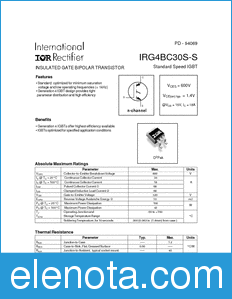 International Rectifier IRG4BC30S-S datasheet