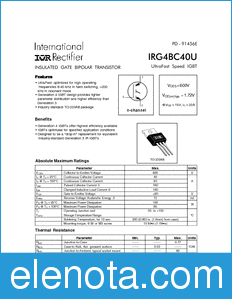 International Rectifier IRG4BC40U datasheet
