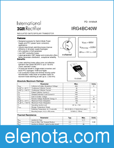 International Rectifier IRG4BC40W datasheet
