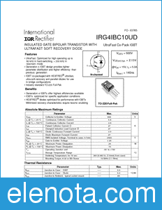 International Rectifier IRG4IBC10UD datasheet