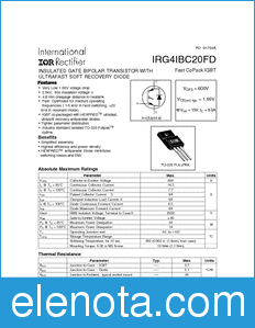 International Rectifier IRG4IBC20FD datasheet
