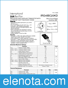 International Rectifier IRG4IBC20KD datasheet