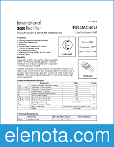 International Rectifier IRG4MC40U datasheet