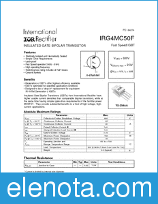 International Rectifier IRG4MC50F datasheet
