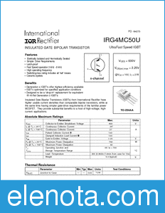 International Rectifier IRG4MC50U datasheet
