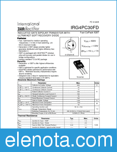 International Rectifier IRG4PC30FD datasheet