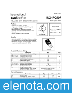 International Rectifier IRG4PC50F datasheet