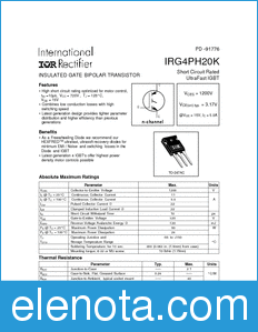 International Rectifier IRG4PH20K datasheet