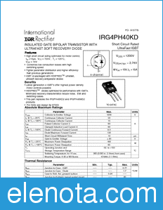 International Rectifier IRG4PH40KD datasheet