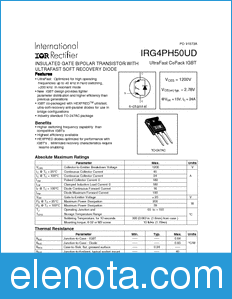 International Rectifier IRG4PH50UD datasheet