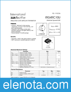 International Rectifier IRG4RC10U datasheet